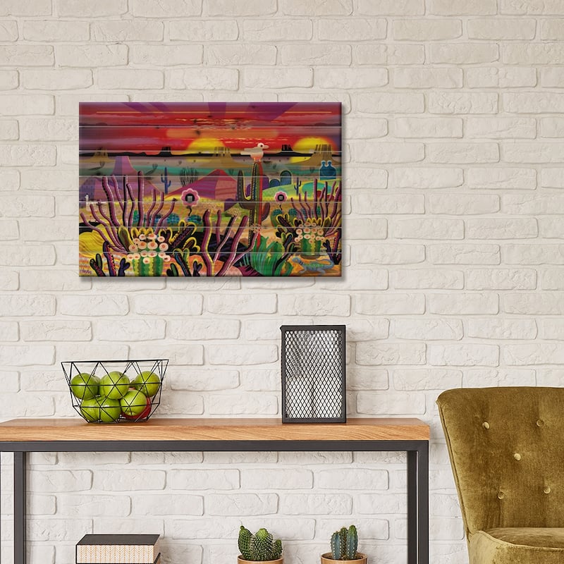 Garden Of Eden Print On Wood by Charles Harker - Multi-Color