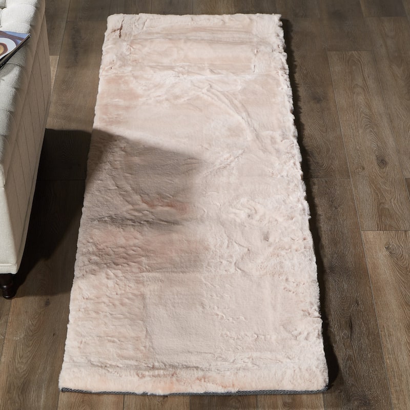 Rabbit-Collection Thick Faux-Fur Area Rug
