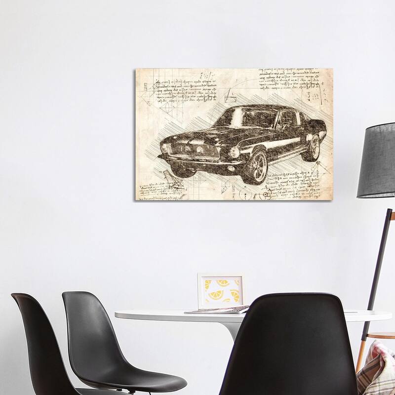 iCanvas "Sepia 1967 Ford Mustang Muscle Car" by FisherCraft Canvas Print - 26x40x1.5
