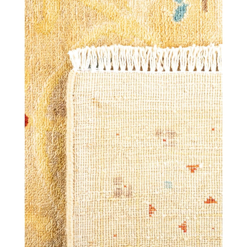 Overton Hand Knotted Wool Vintage Inspired Modern Contemporary Eclectic Ivory Area Rug - 8 x 10