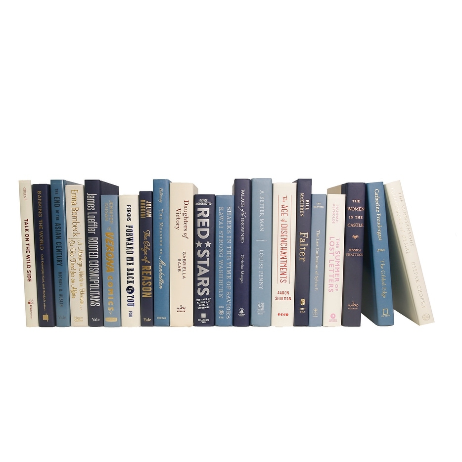 Decorative Books - Coastal Shores Books - Blue Books By The Foot