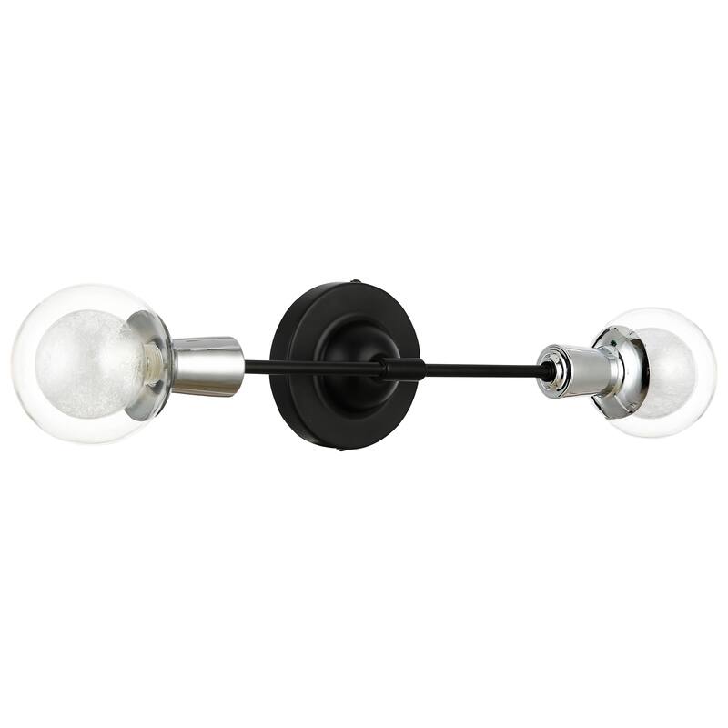 Light Society Cellini 2-Light Wall Sconce - Black/Clear