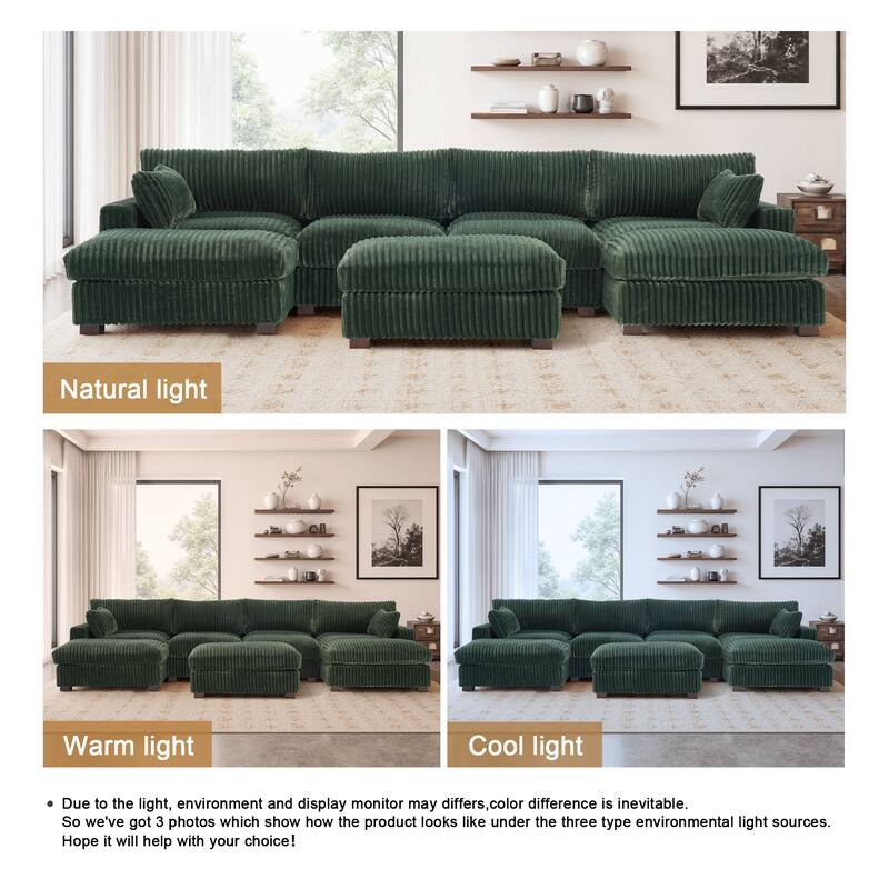 6-Piece 118.4"W Plush Oversized Modular Sectional Sofa Set