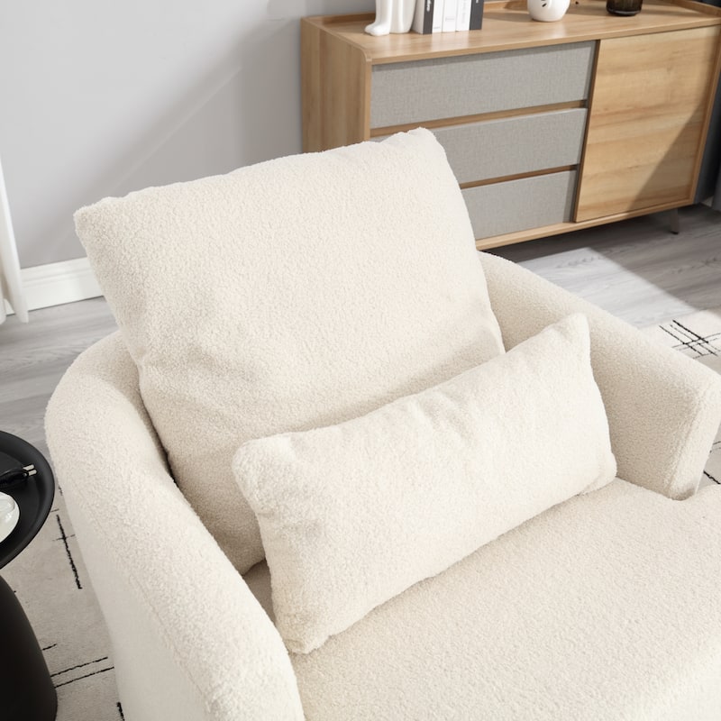 32.68" Swivel Barrel Chair with Metal Base