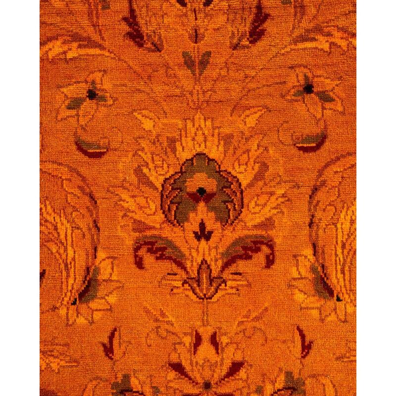 Overton Hand Knotted Wool Vintage Inspired Modern Contemporary Overdyed Gold Area Rug - 4' 7" x 7' 5"
