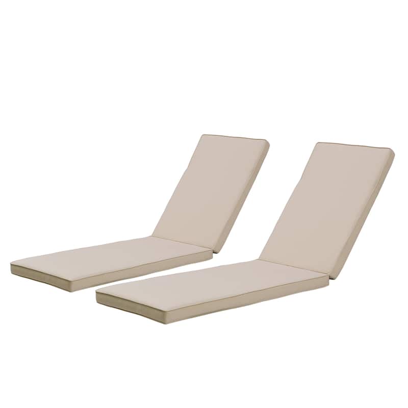 GDFStudio Bula Outdoor Chaise Lounge Cushion with Removable Cover (Set of 2)-ONLY CUSHION - 74.41" x 22.05"