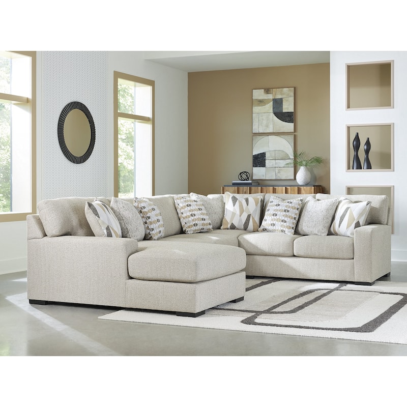 Signature Design by Ashley Laurelgrove White 4-Piece Sectional with Chaise - Right Facing