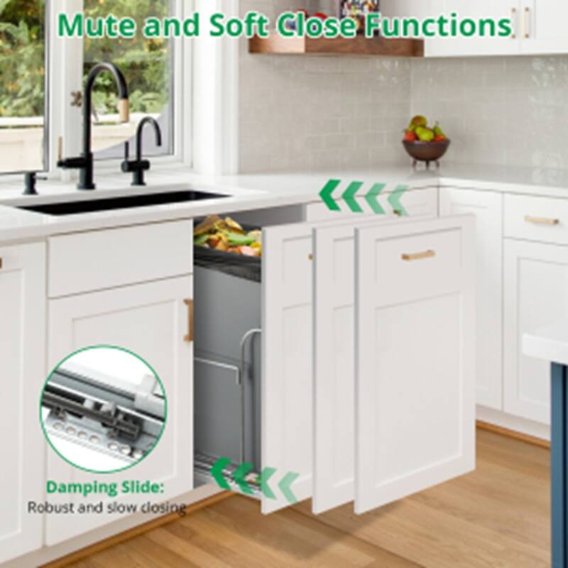 Pull Out Trash Can Under Cabinet for 30L Trash Can, Trash Can Not Included