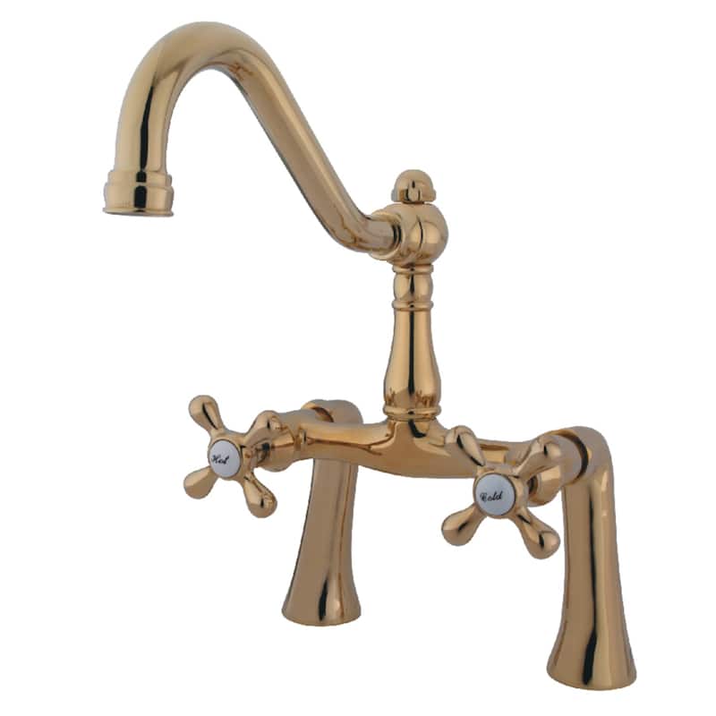 Kingston Brass Restoration 7 in. Center Deck Mount Clawfoot Tub Faucet