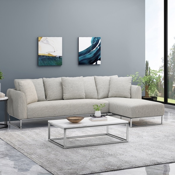 Wetmore Contemporary Sectional Sofa with Chaise Lounge by