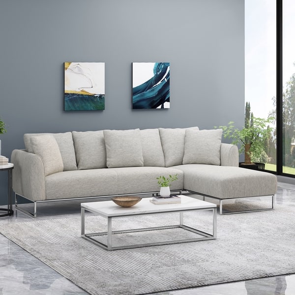 slide 1 of 16, Wetmore Contemporary Sectional Sofa with Chaise Lounge by Christopher Knight Home