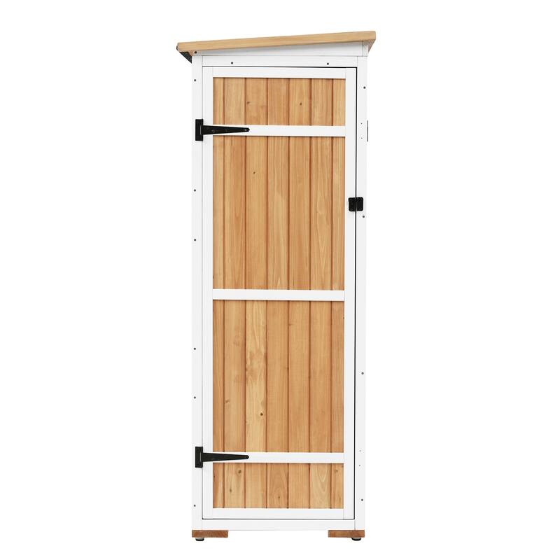 Nestfair Outdoor Garden Tool Cabinet with Waterproof Roof and 4 Doors