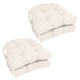 preview thumbnail 54 of 59, 16-inch U-Shaped Indoor Twill Chair Cushions (Set of 2, 4, or 6) - 16" x 16" Set of 4 - Natural