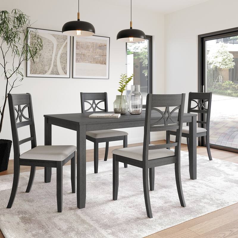 CraftPorch Mid-Century Modern 5-piece Wooden Dining Set