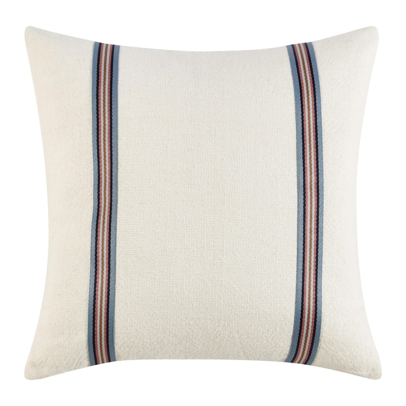 Villa by Classic Home Bacall 22" White Linen Blend Throw Pillow