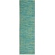 preview thumbnail 20 of 181, Nourison Essentials Solid Contemporary Indoor/Outdoor Area Rug 2'2"x14' - Blue/Green