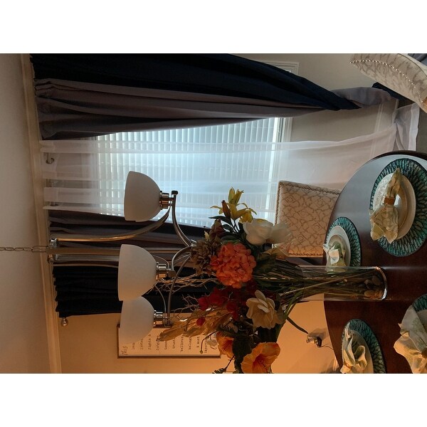 Aurora Home Solid Insulated Thermal Blackout Long Length Curtain Panel Pair