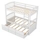 preview thumbnail 10 of 24, Twin Over Twin Bunk Bed with Trundle & 3 Drawers, Wood Bunk Bed Frame w/Ladder & Guardrails, Convertible to Single & Captain Bed