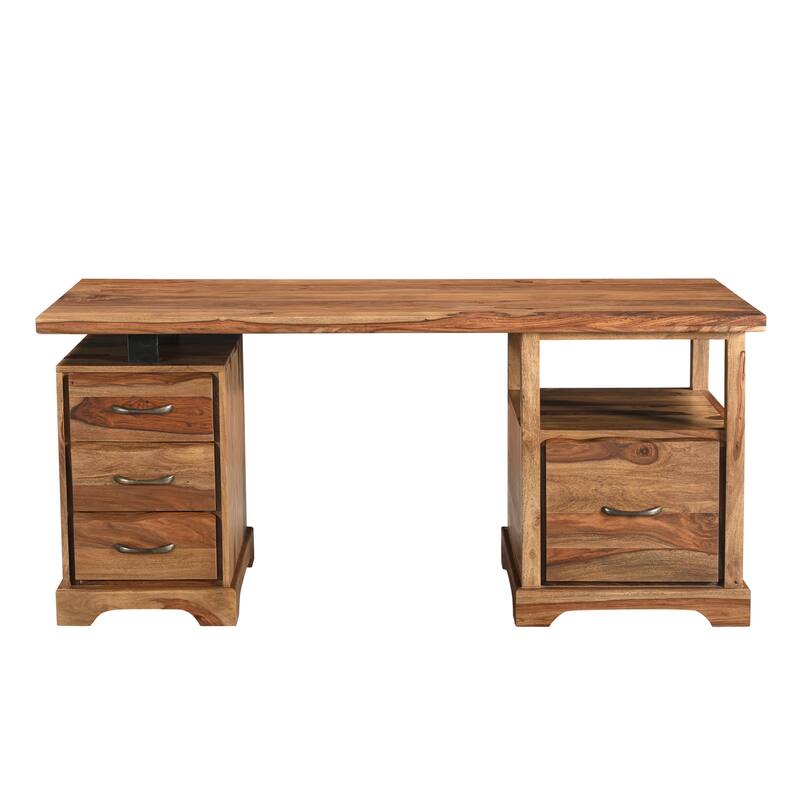 Avenue 2-piece Live Edge Solid Wood Desk Set