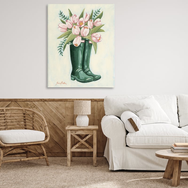 Stupell Tulips in Rain Boots Canvas Wall Art Design By Sara Baker