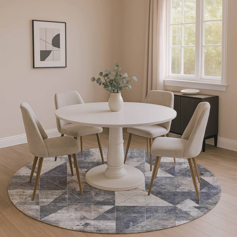 Premium Washable Super Soft Contemporary Mosaic Mayfield Rug - Gray - 8' x 8'