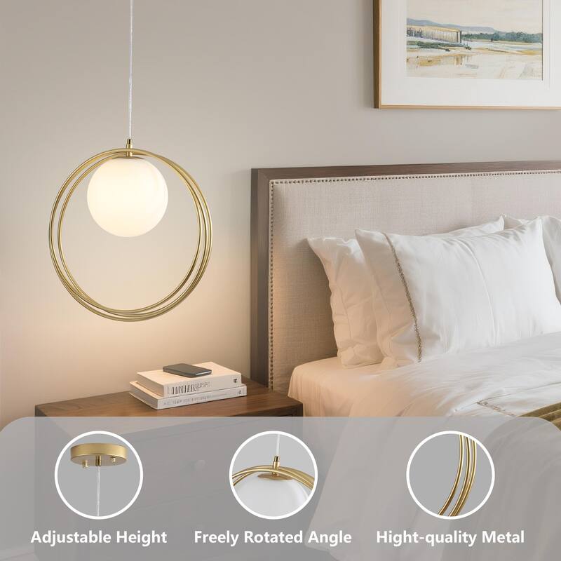 1-Light Modern Minimalist Ring Globe Chandelier