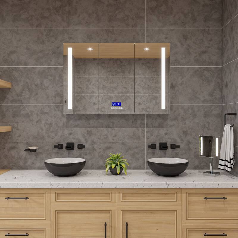 ALFI brand Black & White 15" Round Vessel Above Mount Ceramic Sink