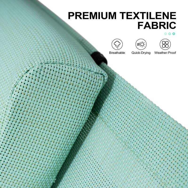 Crestlive Products Outdoor Adjustable Reclining Chaise Lounge Chair with Armrest