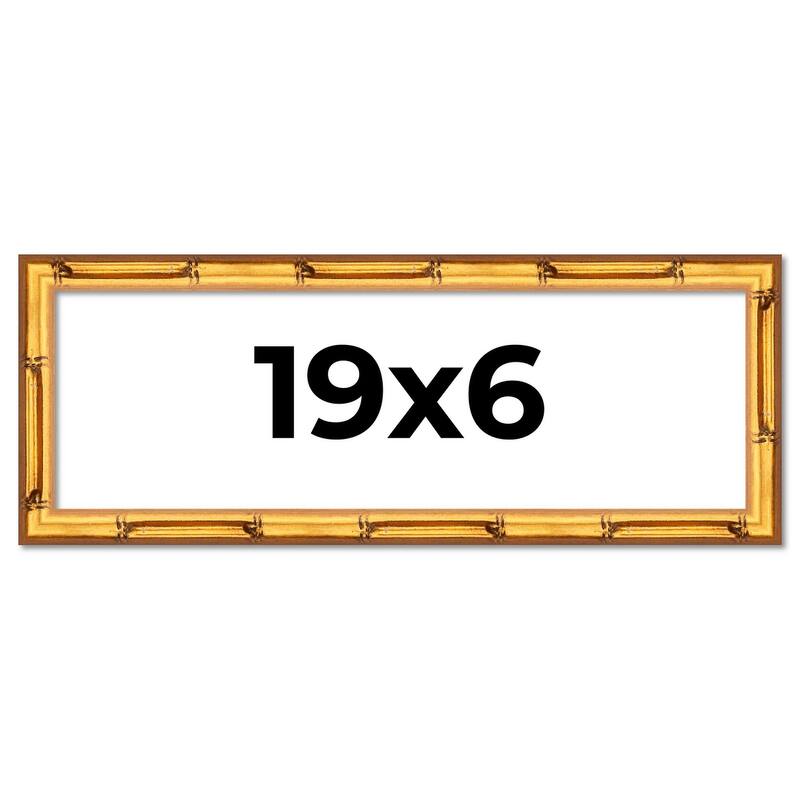 19x6 Frame Gold Bamboo Picture Frame Modern Photo Frame Includes UV Acrylic Shatter Guard Front Acid Free Foam Backing Board