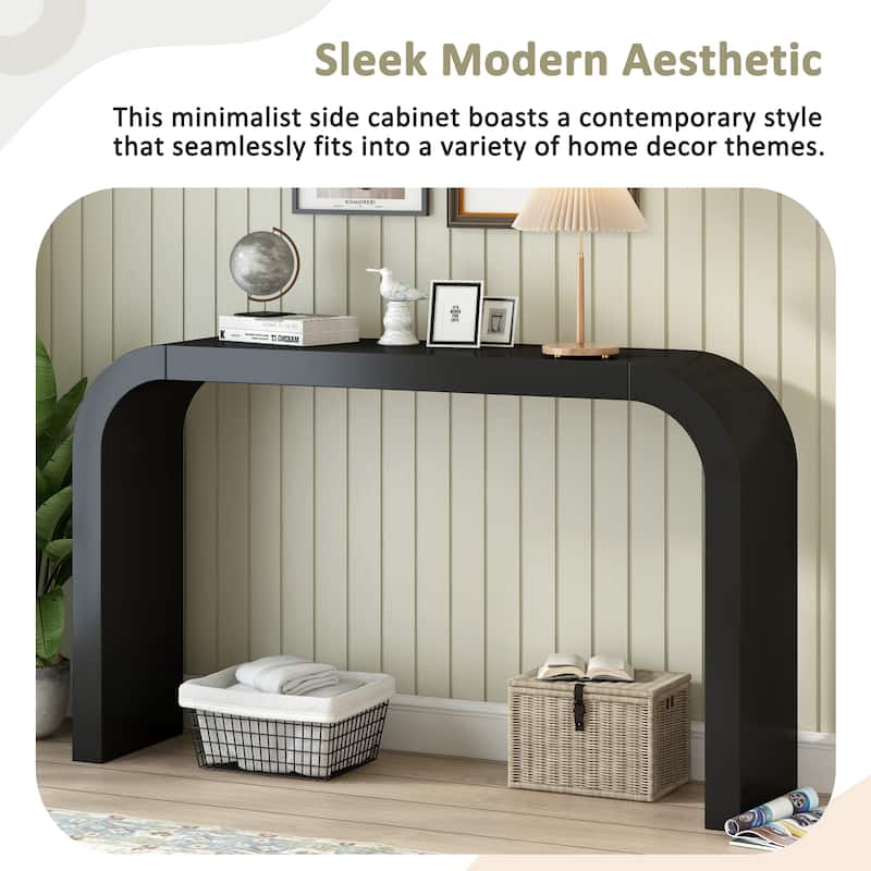 52" Entryway Sofa Table, Modern Console Table, Living Room Curved Design Hallway Table