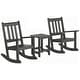 preview thumbnail 53 of 63, Laguna Kids Outdoor Poly Rocking Chair with Side Table 3-Piece Set Gray