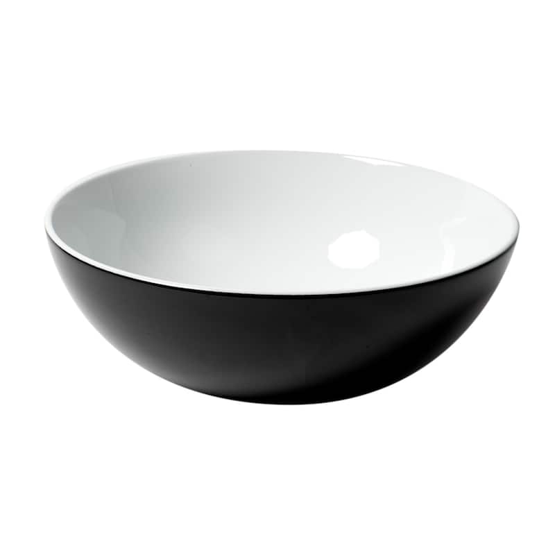 ALFI brand Black & White 15" Round Vessel Above Mount Ceramic Sink