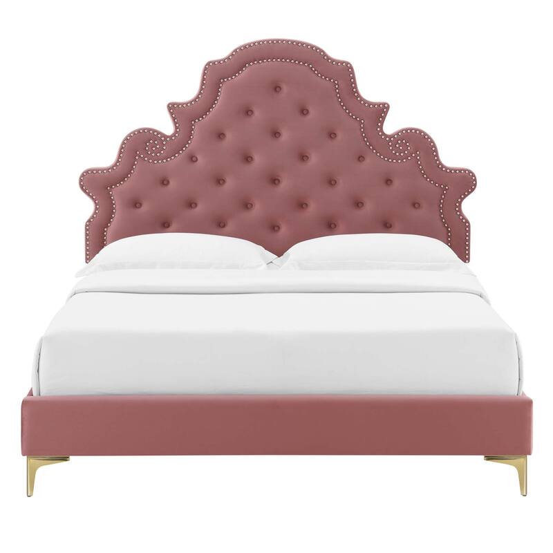 Gwyneth Tufted Performance Velvet Full Platform Bed
