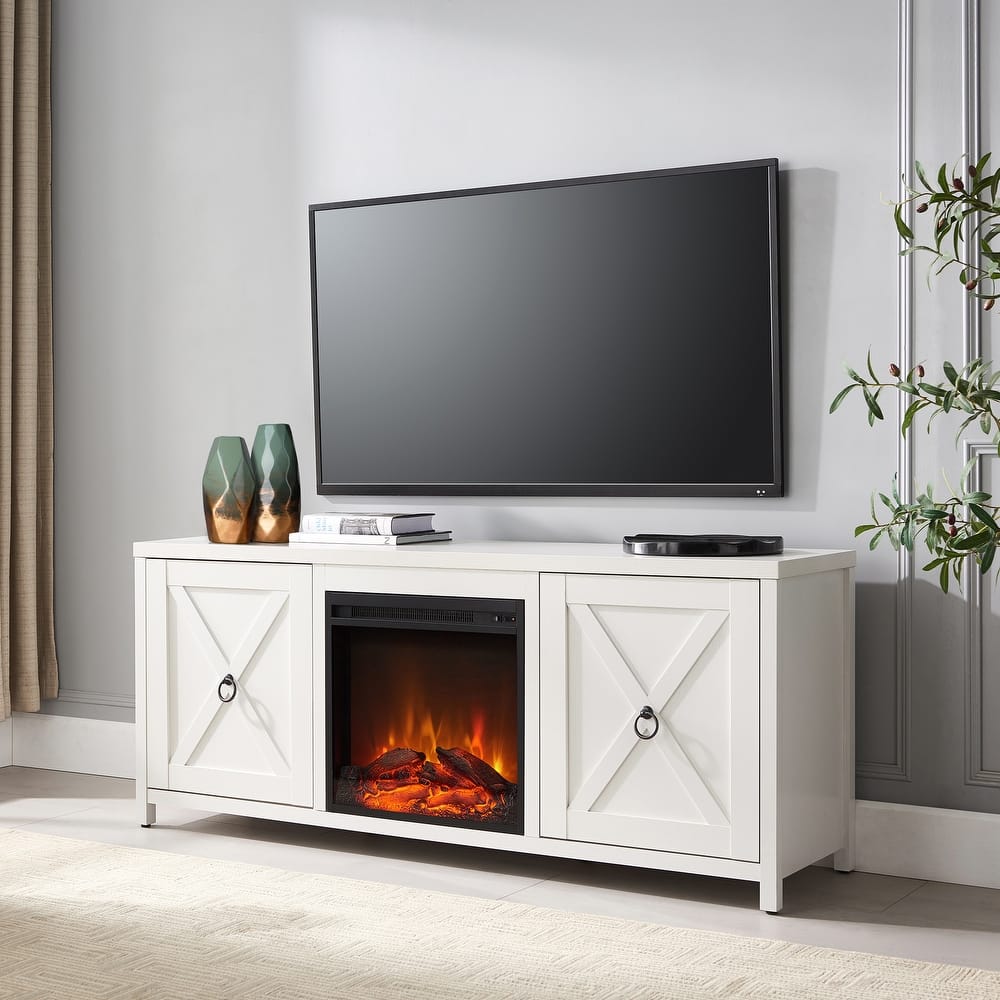 Granger 58" TV Stand with Log Fireplace Insert