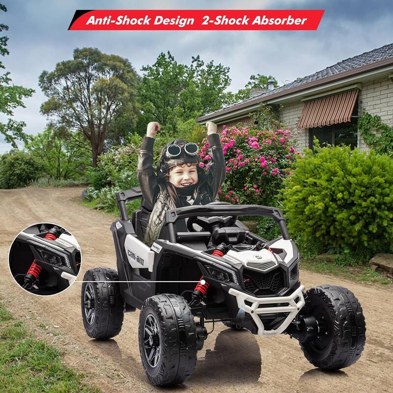 12V Ride on UTV Car, Licensed Can-Am Electric Off-Road Car, Ride on Truck Car for Kids
