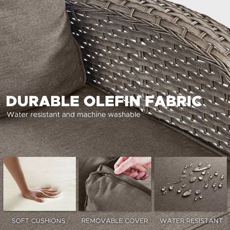 Outdoor Gliders Chair with Side Table Grey-Grey - Grey