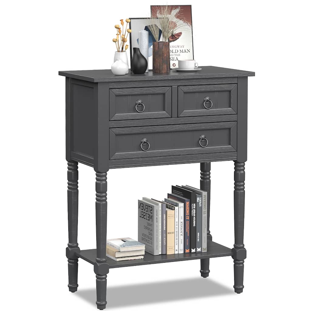 Costway Console Entryway Table w/ 3 Drawers Open Shelf for Hallway - See Details