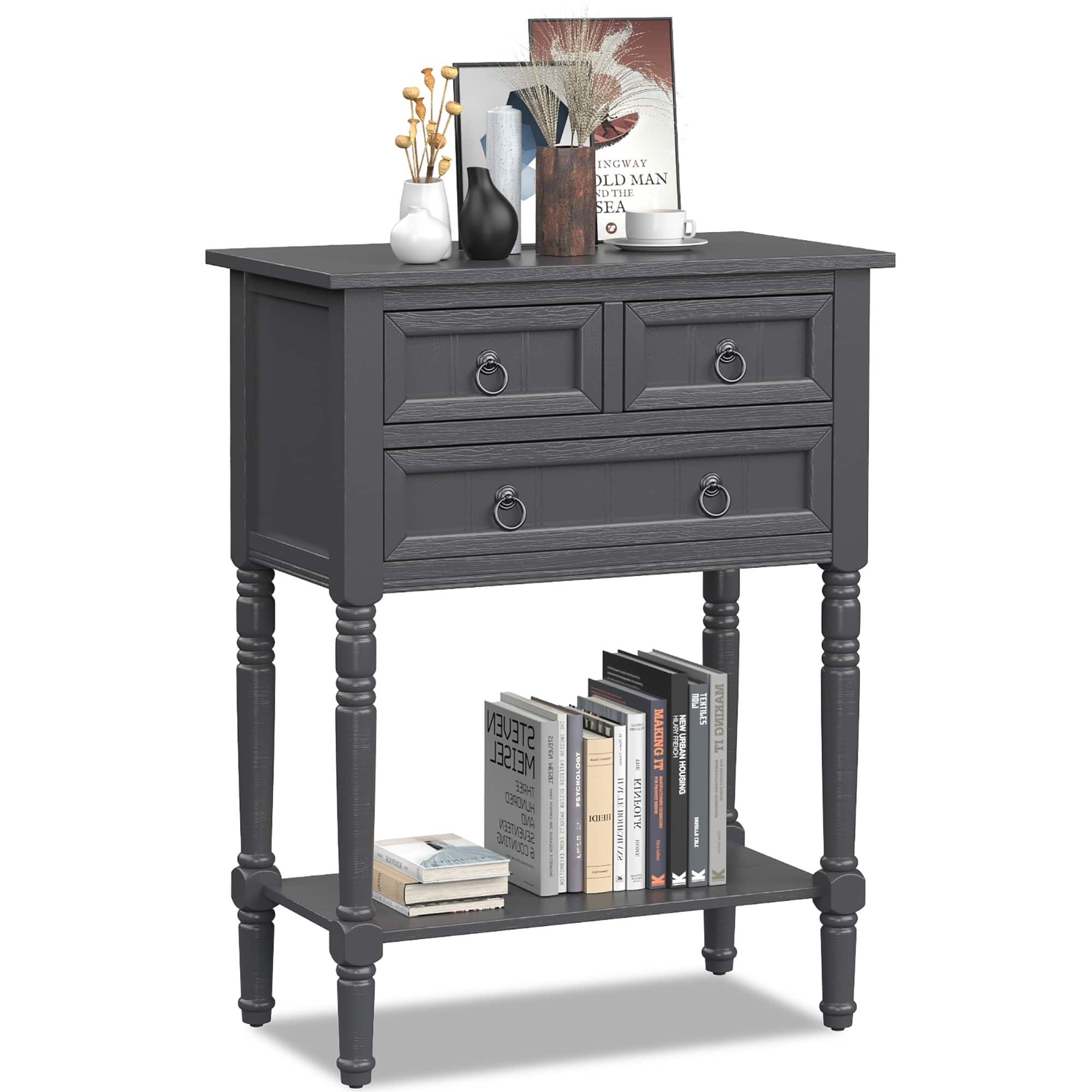 Costway Console Entryway Table w/ 3 Drawers Open Shelf for Hallway - See Details