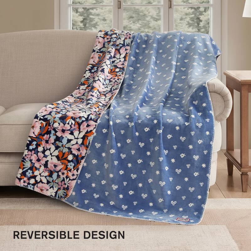 Hunter Reversible Plaid Plush Throw Blankets