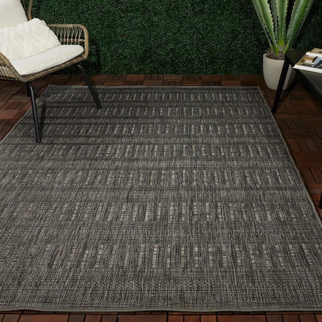 Jarrett Flatweave Stripe Indoor/Outdoor Area Rug