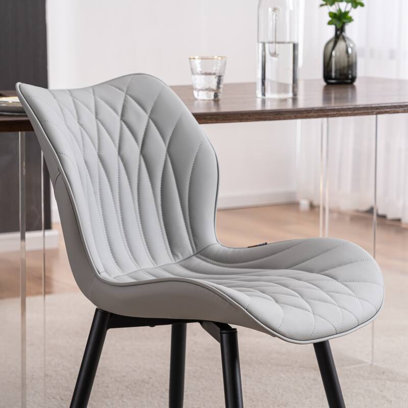 Upholstered Dining Chairs Set of 2, Faux Leather Kitchen Chairs