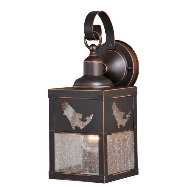 Shop Missoula 1 Light Dusk To Dawn Bronze Rustic Fish Outdoor Wall Lantern 5 In W X 13 In H X 6 In D Overstock 20877211