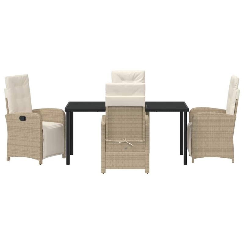 vidaXL Garden Dining Set with Cushion Poly Rattan
