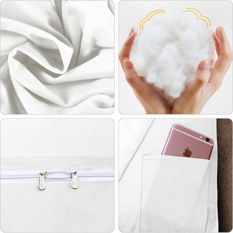 Velvet Headboard Reading Wedge Pillow for Bed Rest Sit Up Back Support