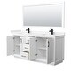 preview thumbnail 15 of 45, Strada 72-Inch Double Vanity Set, Cultured Marble Top, 70-Inch Mirror