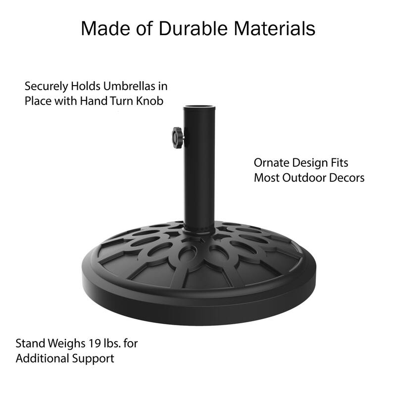 Pure Garden 10-Foot Outdoor Patio Umbrella with Auto-Tilt and Base