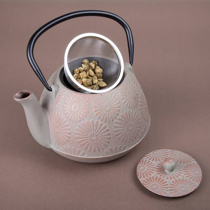 Creative Home Kyusu Grey Cast Iron 40 oz. Tea Pot