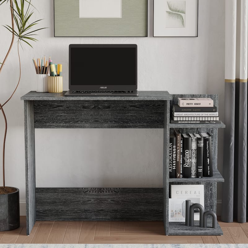 CraftPorch Classic 43 Inch Writing Desk with 3- Open Shelf