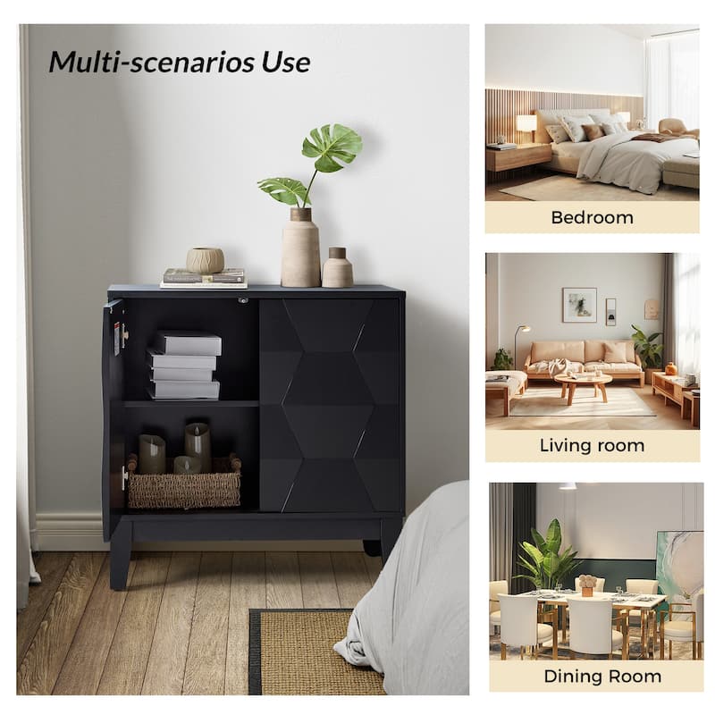 Martina Modern 2-door Ample Storage Cabinet With Adjustable Shelves By HULALA HOME
