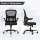preview thumbnail 17 of 20, Office Chair, Mesh Ergonomic Office Chair with Lumbar Support, Comfy Computer Desk Chair with Flip Armrest Rolling Wheels